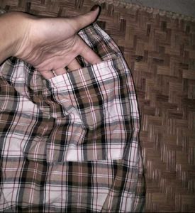 Plaid Check Brown Pant