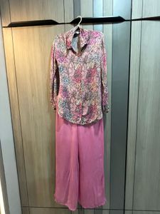 Floral Print Top and Palazzo Coord Set