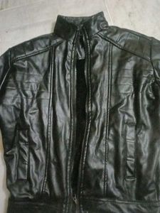 Black Leather Look Jacket
