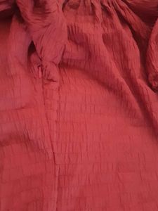 Red Puff Sleeve Mini Dress