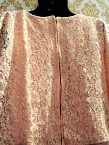 Elegant Pink Lace Dress For Girls