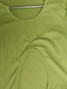 Green Cutout Crop Top