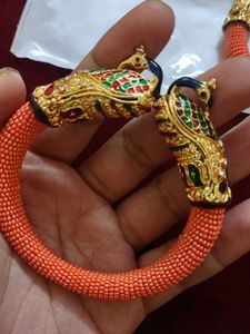 Ethnic Peacock Peach colour - A pair of Kada