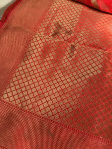 Tomato Red Saree With Blouse