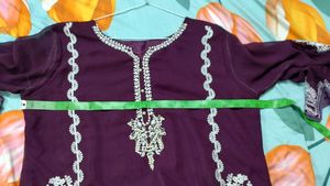 Purple Embroidered Kurthi 💜