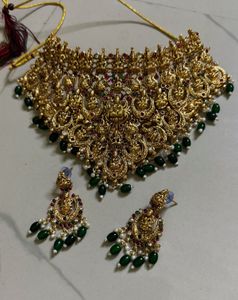 Unused Gold-toned Necklace and Earring Set