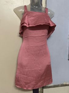 H&amp;M Branded Pink Ruffled Mini Dress