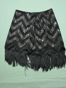 ZARA Sequined Fringe Skirt