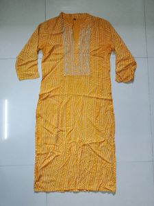 Yellow Bandhni Kurti