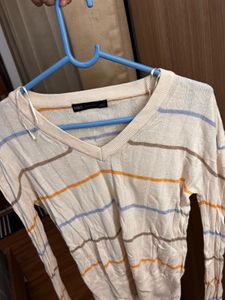 Striped marks and spencer V-Neck Top