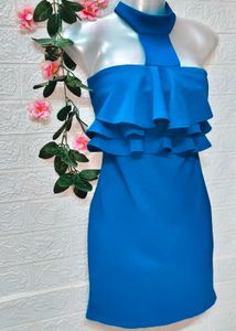 🎁Buy Two Get One Item Free🎁Blue Ruffle Mini Dres