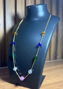 Colorful Beaded Gold Necklace