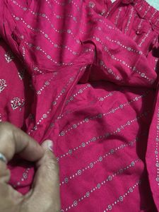 Pink Gown Set With Duppata And Pant