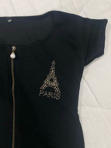 Pinteresty Black Fitted Slit-Dress