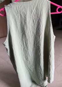 SHEIN Lace Neck Sleeveless Top–Light Mint, Size L