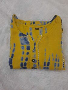 Yellow Tie Dye Kurti