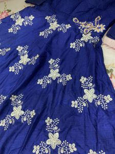 Elegant Blue Embroidered Anarkali Dress