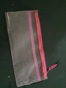 Transparent Pink Pouch