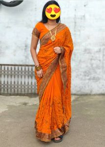 Sale✨KUNDAN WORK Saree With Blouse