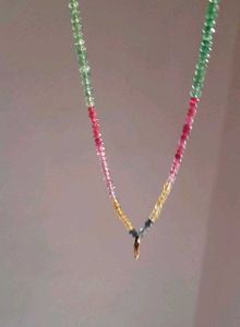 Gemstone Necklace Genuine Real Gems+gold