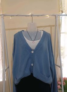 Blue Knit Cardigan
