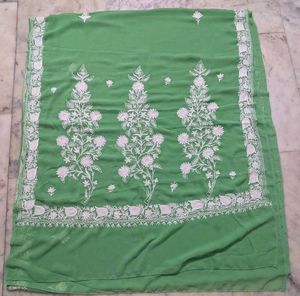 embroidery design pure georgette saree