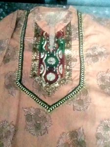 Peach Floral Kurta