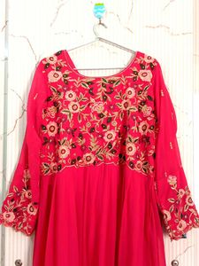 New Pink Floral ZARI ETHNIC Dress