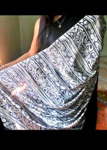 black Satin silk saree