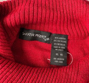 Red Knit Top with Buttons