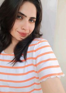 Summer Vibed Orange White Striped Top