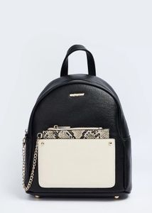 Black Faux Leather Backpack