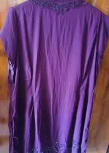 Purple Beaded Tunic Dress