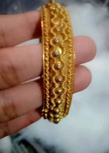 Gold Tone Bangle Single Piece Wear In Saree 'Kurt