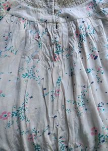 Floral Print Top with Lace Details