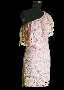 One Shoulder Ruffle Lace Dress