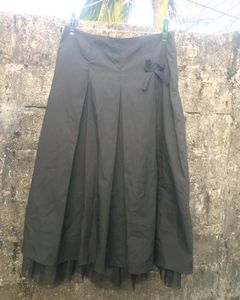 Coquette Vintage Bow Black Long Skirt