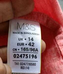 Marks and Spencer Pure Linen Red  Shirt