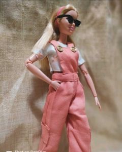 Barbie Doll Dress-Peach Jumpsuit With White Tshirt