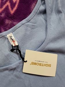 Light Blue Color Ribbed Thin Sweater For Women