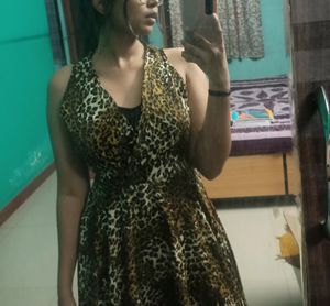 Leopard Print Party Wear Dress
