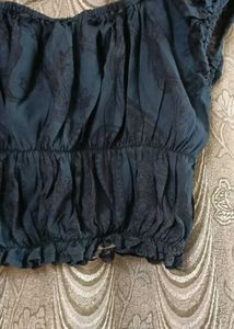 Cute Dark Blue Crop Top