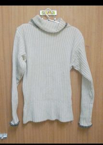 Vintage Turtleneck Sweater highneck cream beige wi