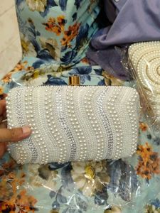 Pearl & Rhinestone Evening Clutch
