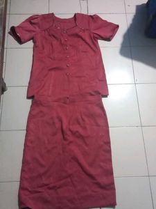 Vintage Red Skirt Suit