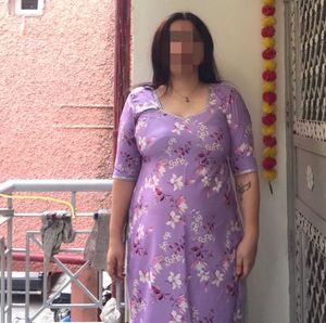 Purple Satin Kurta With Lace