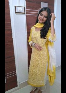 lime green kurta set(size~L)🌻