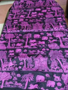 Black Sareewith Kalamkari Design.