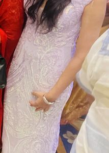 Lavender Sequin Party Evening Gown