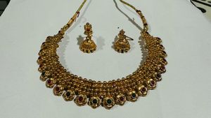 Golden Jewellery Set South Indian Style